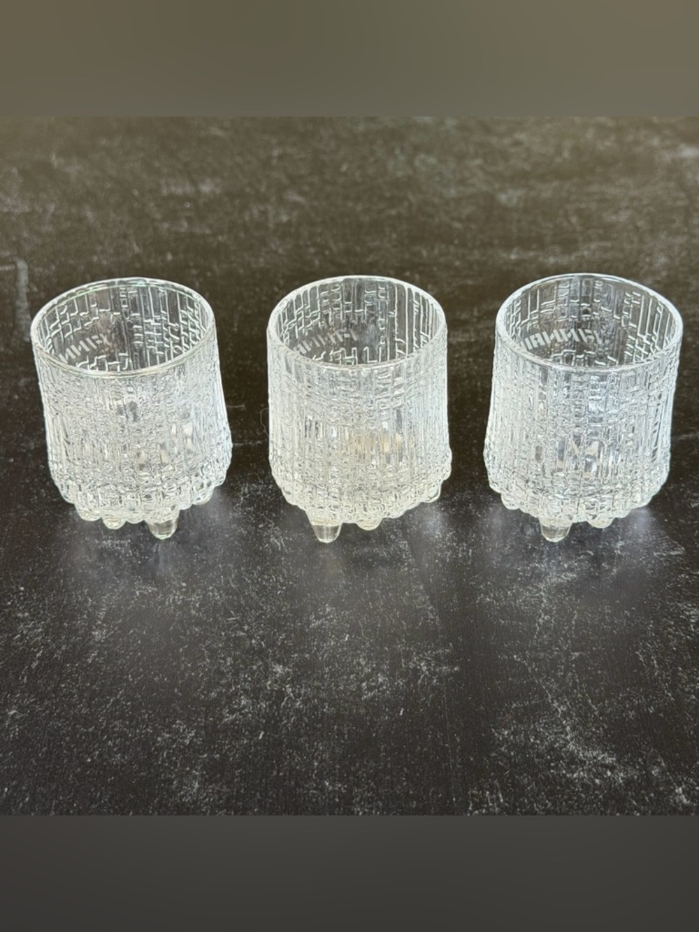 (3) 1968 Iittala Ultima Thule Cordial Glasses - Finland